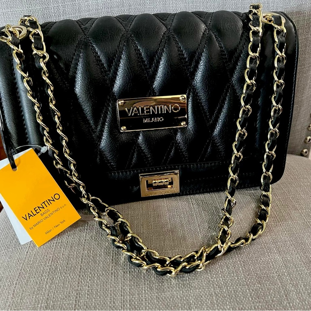 Valentino black purse. 10 x 6.5 inches. NWT.